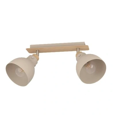 Image of EGLO Arrecife ceiling light sand/wooden look, 2 bulb