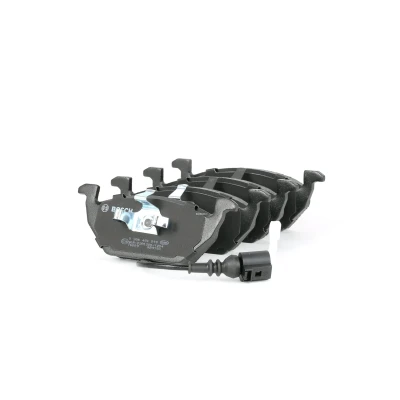 Image of 1K0698151D Brake pad set BOSCH 0 986 494 019 Low Metallic with integrated wear sensor piston clip, anti squeak plate VOLKSWAGEN: Golf 4