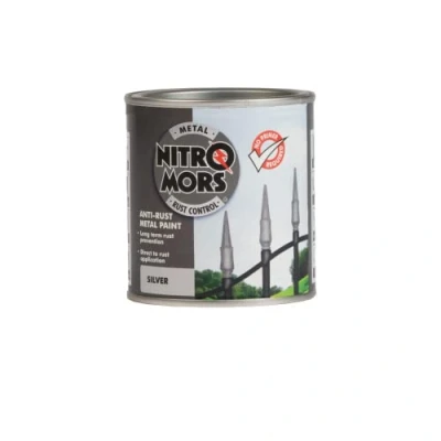 Image of Nitromors Anti Rust Smooth Finish Metal Paint, No Primer Required, Silver, 250 ml
