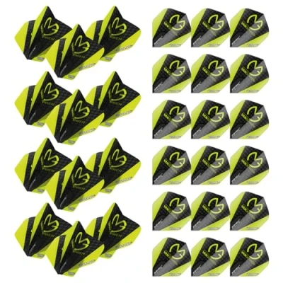 Image of WINMAU MvG Michael Van Gerwen Prism Delta Black and Green Extra Thick dart flights 10 sets per pack (30 in total)