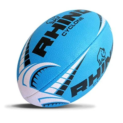 Image of Rhino Cyclone Rugby Ball, Blue, Size 5
