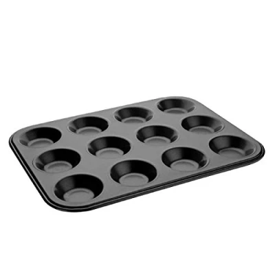 Image of Vogue Carbon Steel Non Stick Mini Muffin Tray 12 Cup 32X24cm Serving Platter