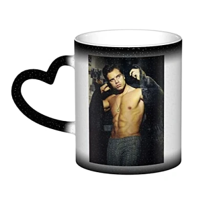 Image of Sebastian Stan Funny Heat Changing Ceramic Coffee Mug, 11 oz Sensitive Color Mug Cup, Cute Xmas Gift for Women Men