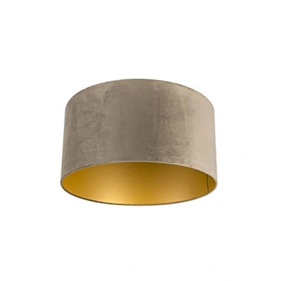 Image of Qazqa Velvet Shade Taupe with Inner GoldÂ50I50I25