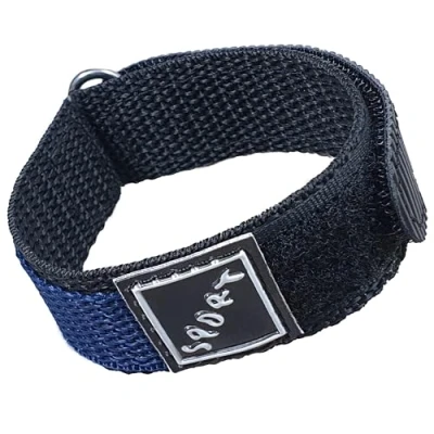 Image of Talk Time Wrap Around Hook and Loop Sports Watch Strap Band Blue 14mm