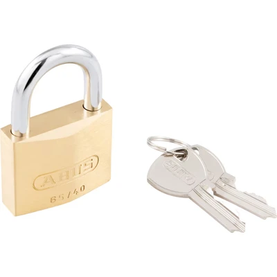 Image of ABUS padlock brass 65/40 Cellar lock, locker lock and much more Solid body Hardened steel shackle security level 5