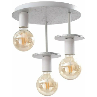 Image of Saturn Multi Arm Semi Flush Ceiling Light Silver, 30cm, 3x E27