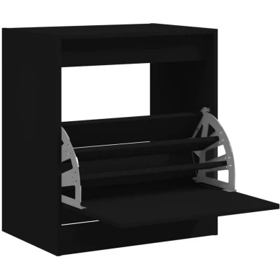 Image of vidaXL Shoe Cabinet Black 60x42x69 cm Engineered Wood