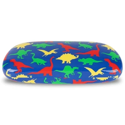 Image of LAGO TERRA Dinosaur Print Hard Shell Glasses Case Blue