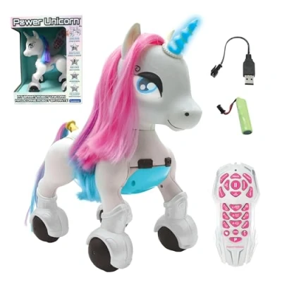 Image of LEXIBOOK Power Unicorn® My Smart Unicorn to train Programmable with remote control, training and gesture control function, dance, music, light effects, rechargeable UNI01
