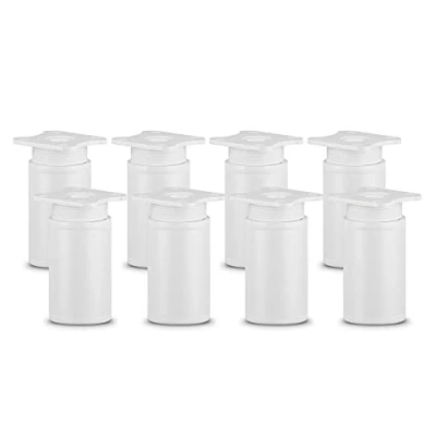 Image of sossai® MFR1 Designer Furniture Feet Height Adjustable Set of 8 Round Profile Diameter 40 mm Colour: White Height: 60 (+20 mm) Material: Aluminium Wood Screws Included
