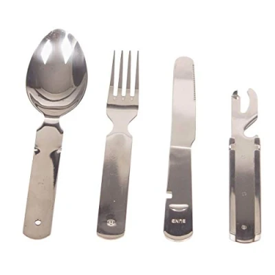 Image of MFH Bw 4 Piece Cutlery Set Heavy Duty Silver