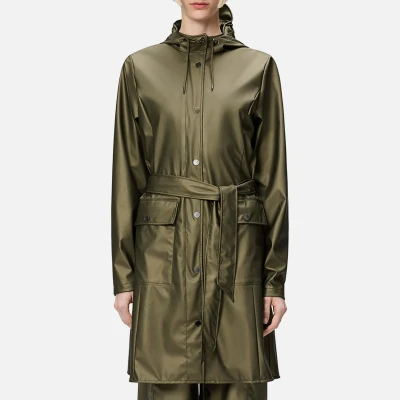 Image of Rains Curve LONG Jacket Unisex Parka, Size: Small, Revel