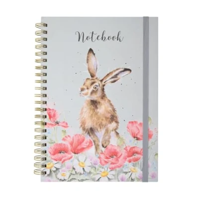 Image of Wrendale Designs &#039;Field Of Flowers&#039; Hare A4 Notebook