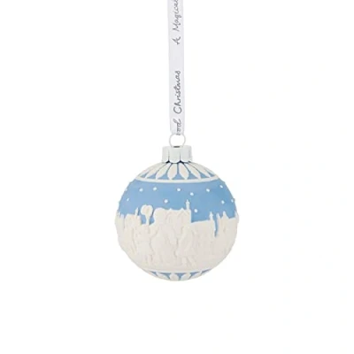 Image of Wedgwood Village Scene Jasper ware Christmas Bauble Tree Decoration