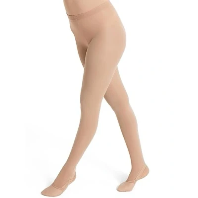 Image of Capezio Ultra Soft Transition Tight®, Tights For Women, Footless or Footed Women’s Dance Performance, Versatile &amp; Supportive Self Knit Waistband Light Suntan, XXL