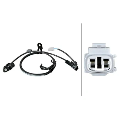 Image of 0489552020, 8954352010 ABS Sensor HELLA 6PU 358 217 011 with holder Inductive 2 pin connector 866mm TOYOTA: Yaris I Hatchback
