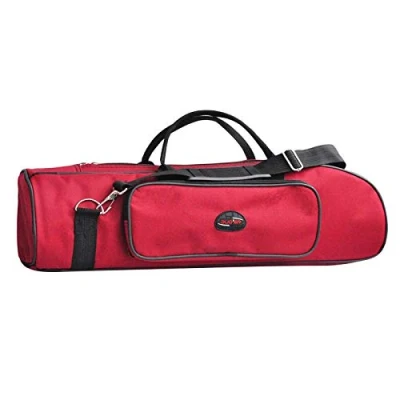 Image of Professional Trumpet Gig Bag 600D Water resistant Oxford Cloth Soft Carrying Case Foam Cotton Padded with Adjustable Shoulder Strap 4 Colors Red