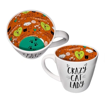 Image of WPL Gifts Inside Out Crazy Cat Lady Mug with Gift Box (ISO175)