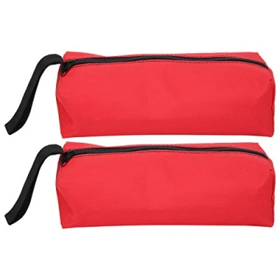 Image of Buachois 2PCS Small Portable Tool Bag Canvas Storage Multifunctional Clip on Zipper Multi Purpose Organizer Bag(Red)