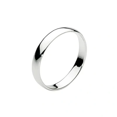 Image of Dew Sterling Silver 3 mm D Section Plain Band Ring Size Q