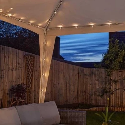 Image of Smart Solar LED 3m x Gazebo String Light 140 Lights Warm White Multi Function