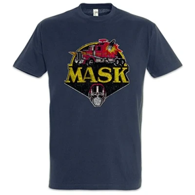 Image of Urban Backwoods Mask Vintage Logo Men T Shirt Blue Size S
