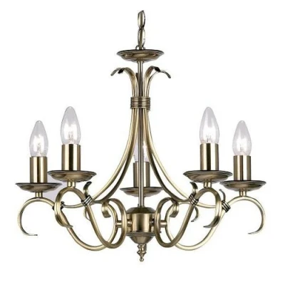 Image of Bernice 5lt Pendant 60W Antique Brass Plate