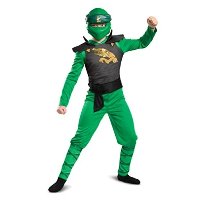 Image of Disguise Unisex Kid&#039;s Green Lloyd Ninjago Costume, Large