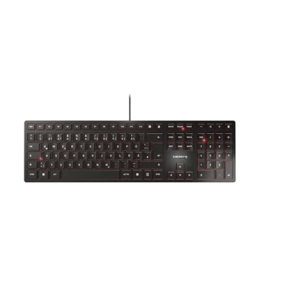 Image of CHERRY KC 6000 SLIM, ultra flat design keyboard, German layout (QWERTZ), wired (USB A connection), quiet, durable key labelling, black