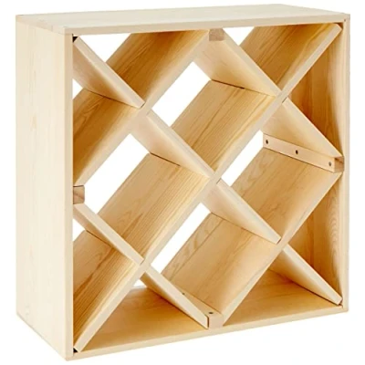Image of Zeller 13171 Raute Wine Rack Natural Wood 52 x 25 cm