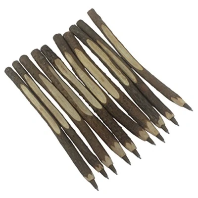 Image of Gullor 10PCS Personalized Ballpoint Pen Real Wooden Pen, Tree Branch Twig Wedding Guest Book