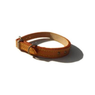 Image of Studded Bridle Leather Dog Collar (London Tan, 14&quot; x 1/2&quot;)