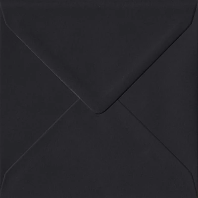 Image of Black S6 130mm x Gummed Small Square Colour Envelopes 100gsm (Pack of 25)