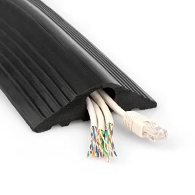 Image of TR Tools Cable Protector Black Rubber Floor Cover 1m (20) mm (1 metre)