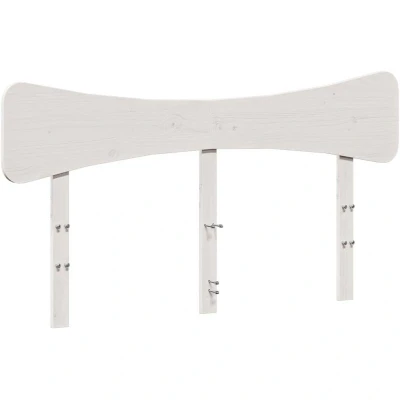 Image of vidaXL Solid Pine Wood Headboard White Bedroom Bed Header for 150 cm Mattresses, Sturdy &amp; Supportive Design, Rustic Appeal.