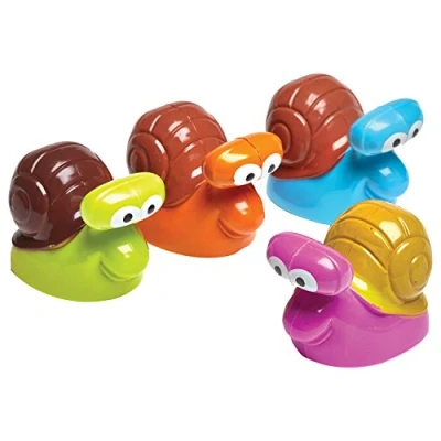 Image of Amscan 9902058 Racing Snail Toy Party Favor 4 Pcs, Multi, Pack of 1