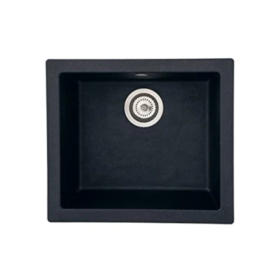 Image of respekta Mineralite Kitchen Sink Built in Granite 50 x 44 cm Black