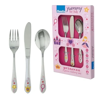 Image of Amefa Princess 3 piece children&#039;s cutlery
