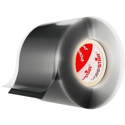 Image of POPPSTAR 1x 3m Self Fusing Silicone Band, Tape, Repair Electrical Tape and Sealing Strip (water tight, air tight), 38mm wide, black