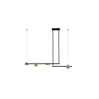 Image of Kalyvia Ceiling Pendant Light 28W LED 3000K 220 240V Metal Sandy Black, Brass