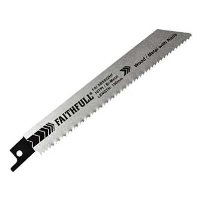 Image of Faithfull S922HF Bi Metal Sabre Saw Blade Demolition 150mm 10 TPI (Pack 5) FAISBS922HF