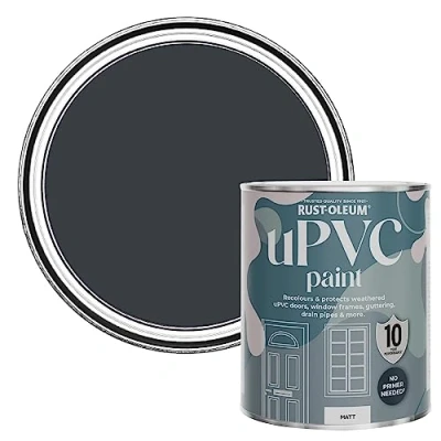 Image of Rust Oleum Grey uPVC Door and Window Paint in Matt Finish Anthracite (RAL 7016) 750ml