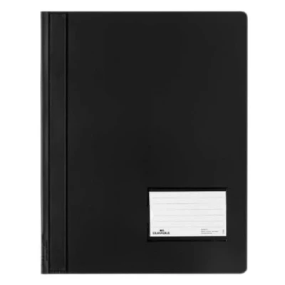 Image of Durable DURALUX A4 Document Folder Black Made From PVC Extra Wide For Filing Punched Pockets Pack of 25