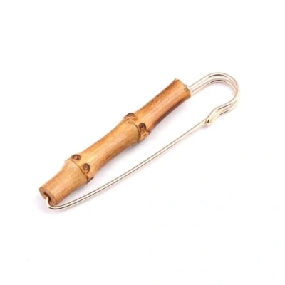 Image of tanxuan Vintage Bamboo Brooch Safety Pin for Womens Mens Lapel Sweaters Shawls Collars, Dresses Decoration Jewelry Gifts, Yellow