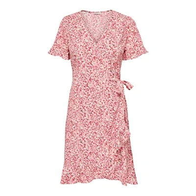 Image of ONLY Onlolivia WRAP Dress Day dress, Women&#039;s, Size: 12, Rose smoke