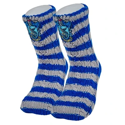Image of Merchoid Harry Potter Ravenclaw Slipper Socks Faux Fur lined, non slip, warm &amp; comfy Hogwarts House