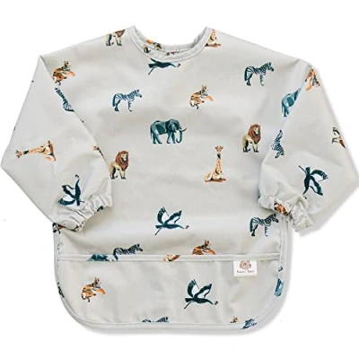 Image of Bubba Bear ® Baby Weaning Bib with Sleeves Long Sleeve Coverall Bibs Set Toddler Led Feeding Sleeved Accessories For Babies from 6 Months Waterproof Apron Cape Toddlers