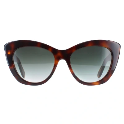 Image of Salvatore Ferragamo Cat Eye Womens Tortoise Grey Gradient SF1022S Brown One Size