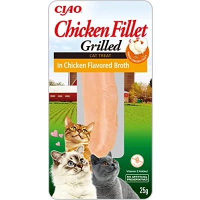 Image of INABA Chicken Fillet for Cats (In Flavored Broth), White, 25 g (Pack of 1)